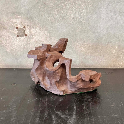 Studio Pottery Unsigned In Brown Glaze