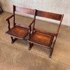 Vintage Wood Two-Seater Theater Seat Set