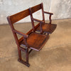 Vintage Wood Two-Seater Theater Seat Set
