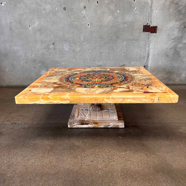 Mullers Onyx Aztec Calendar Coffee Table - One of a Kind!