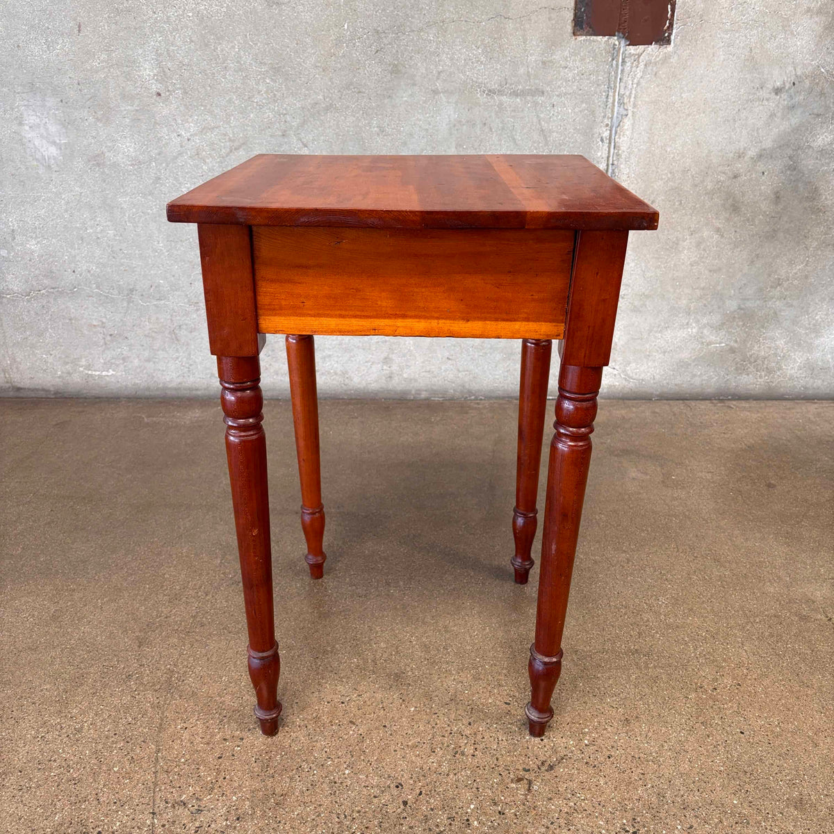 Antique European Lamp Table With Curly Maple Front