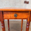 Antique European Lamp Table With Curly Maple Front