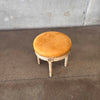Hancock & Moore Wood Carved Stool With Suede Upholstery