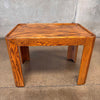 Post Modern Solid Wood Side Table With Arched Inlay Designs