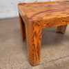 Post Modern Solid Wood Side Table With Arched Inlay Designs