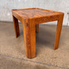 Post Modern Solid Wood Side Table With Arched Inlay Designs