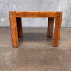 Post Modern Solid Wood Side Table With Arched Inlay Designs