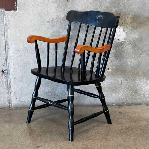 Vintage 1985 Black With Natural Arms Windsor Chair