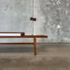 Solid Walnut Table or Bench with Two-Way Drawer By John Keal for Brown Saltman