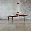 Solid Walnut Table or Bench with Two-Way Drawer By John Keal for Brown Saltman