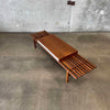 Solid Walnut Table or Bench with Two-Way Drawer By John Keal for Brown Saltman