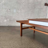 Solid Walnut Table or Bench with Two-Way Drawer By John Keal for Brown Saltman