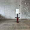 Mid Century Modern 1960s Solid Walnut Floor Lamp With Magazine Rack
