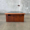 Mid Century Walnut & Smoke Glass Coffee Table By Gerald McCabe