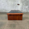 Mid Century Walnut & Smoke Glass Coffee Table By Gerald McCabe