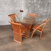 Mid Century Modern Bentwood Beveled Glass Top Table & Four Chairs