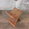 Mid Century Modern Bentwood Beveled Glass Top Table & Four Chairs