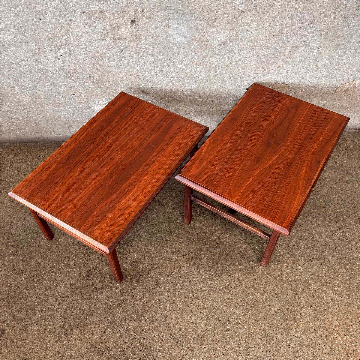 Pair Of Mid Century Modern Solid Walnut End Tables By Motif