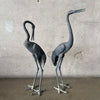Pair of Vintage Bronze Crane Sculptures
