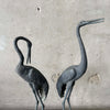 Pair of Vintage Bronze Crane Sculptures