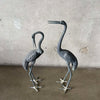 Pair of Vintage Bronze Crane Sculptures