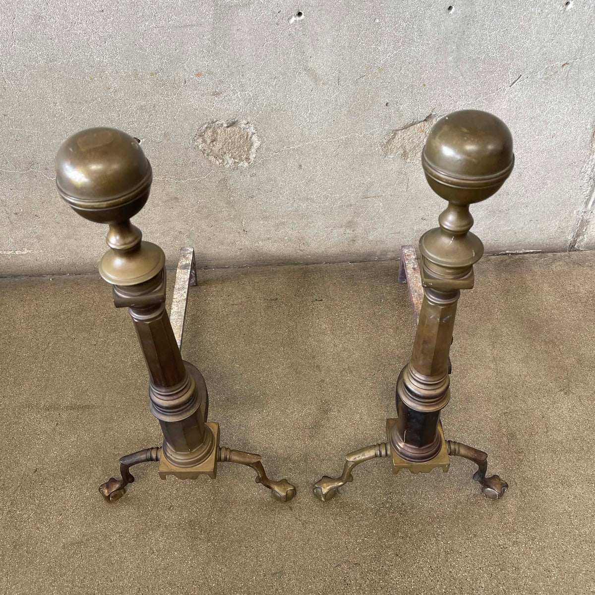 Antique Brass & Cast Irons Andirons