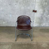 Vintage Leather & Chrome Chair - Italy 1970s