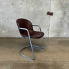 Vintage Leather & Chrome Chair - Italy 1970s