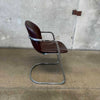 Vintage Leather & Chrome Chair - Italy 1970s