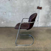 Vintage Leather & Chrome Chair - Italy 1970s