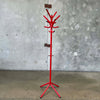 Vintage Post Modern Red Coat/Hat Rack