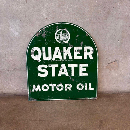 Vintage Quaker State Motor Oil Double Sided Sign
