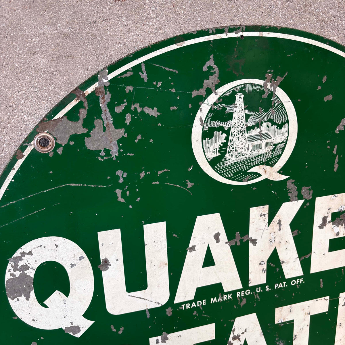 Vintage Quaker State Motor Oil Double Sided Sign