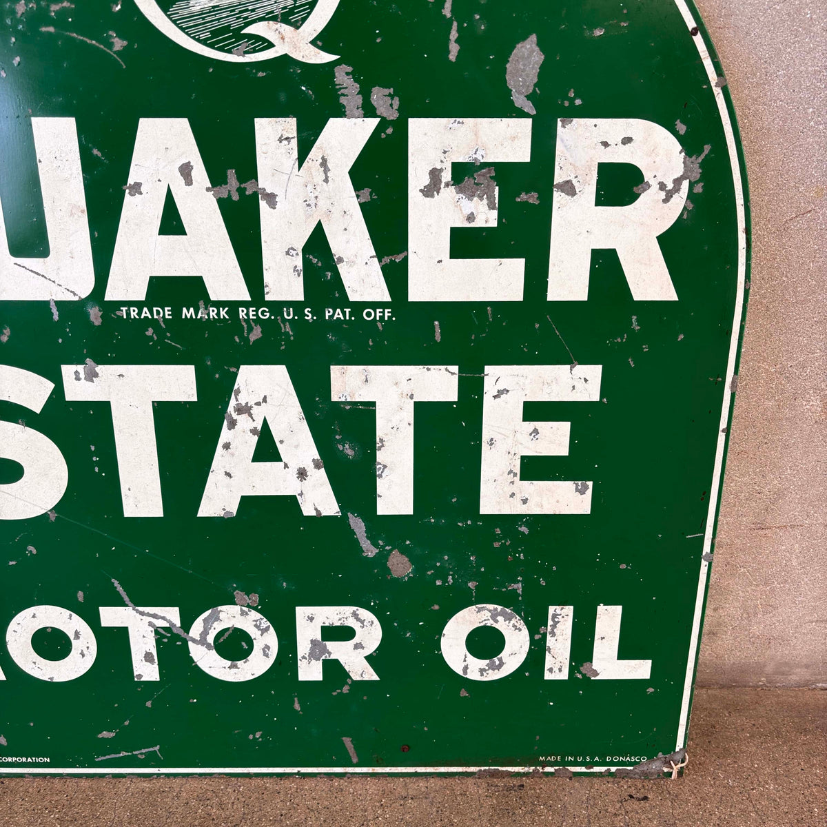 Vintage Quaker State Motor Oil Double Sided Sign