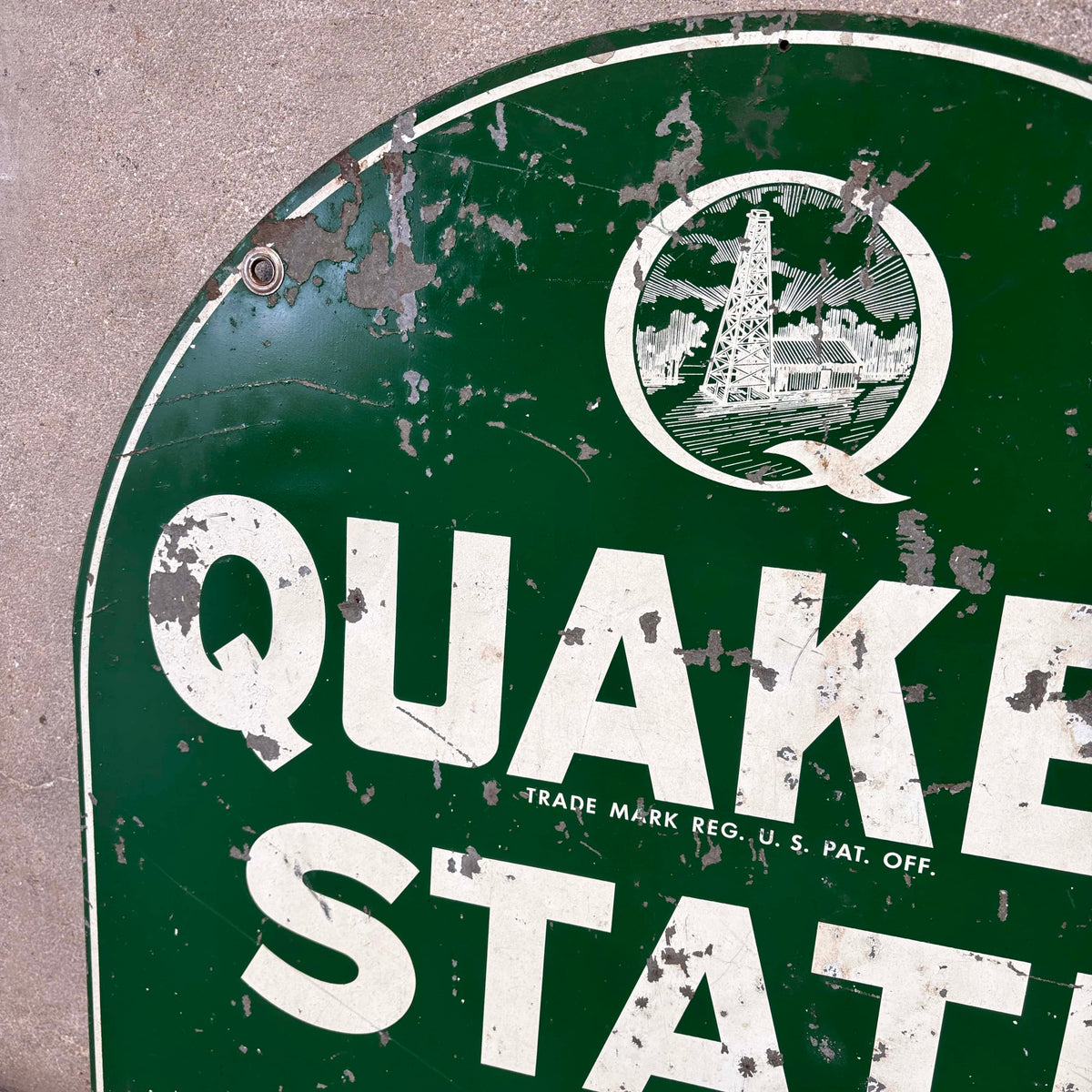 Vintage Quaker State Motor Oil Double Sided Sign