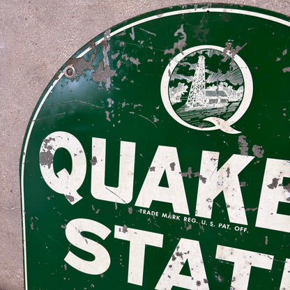 Vintage Quaker State Motor Oil Double Sided Sign