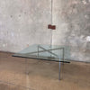Vintage Barcelona Chrome & Glass Table - As Is