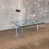Vintage Barcelona Chrome & Glass Table - As Is