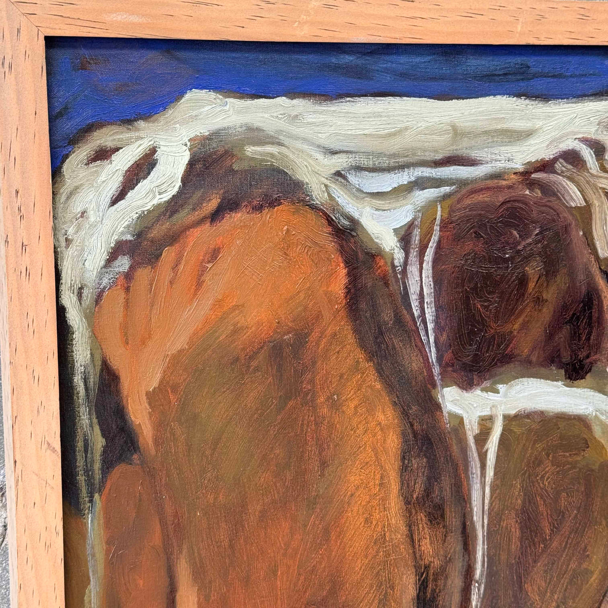 Abstract Expressionist Oil Painting by Vern Wilson of Art Center 1986