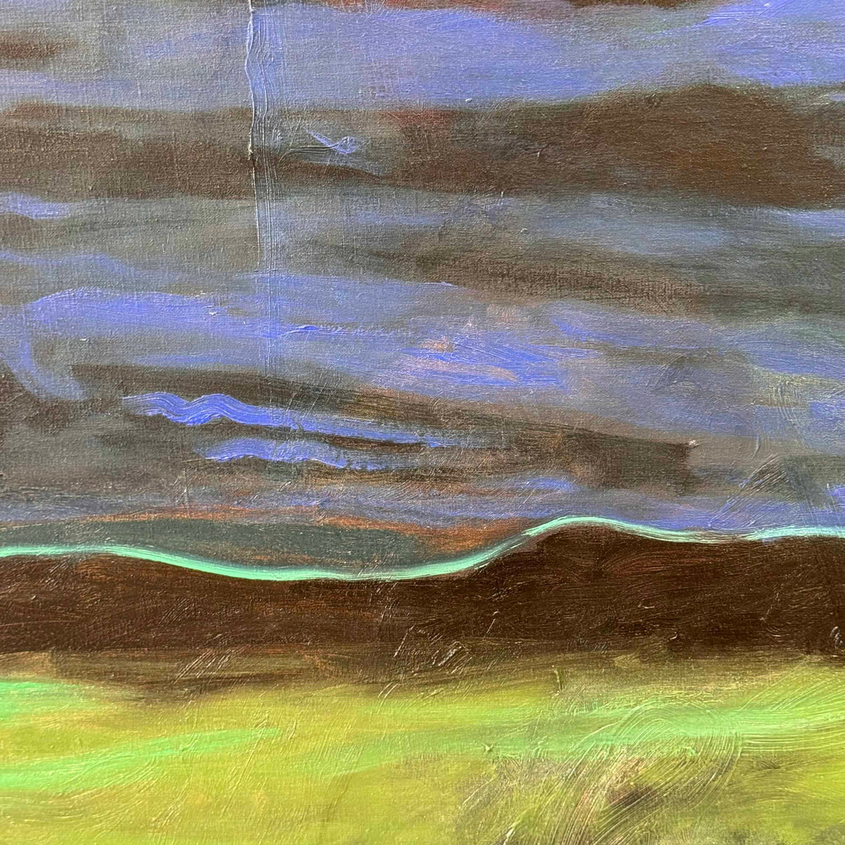 Abstract Expressionist Oil Painting by Vern Wilson of Art Center 1986