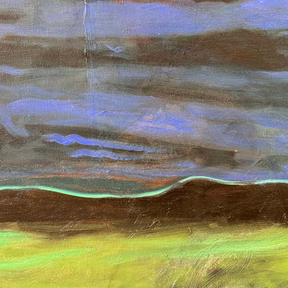 Abstract Expressionist Oil Painting by Vern Wilson of Art Center 1986