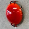 Vintage Orange & White Enameled Metal Paella or Wok