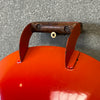 Vintage Orange & White Enameled Metal Paella or Wok