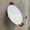 Vintage Orange & White Enameled Metal Paella or Wok