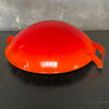 Vintage Orange & White Enameled Metal Paella or Wok