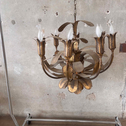 Vintage Mid Century Modern Brutalist Chandelier By Tom Green
