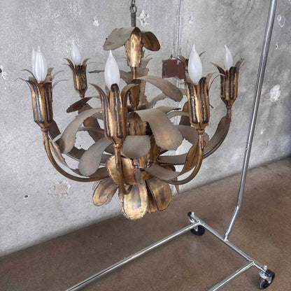 Vintage Mid Century Modern Brutalist Chandelier By Tom Green