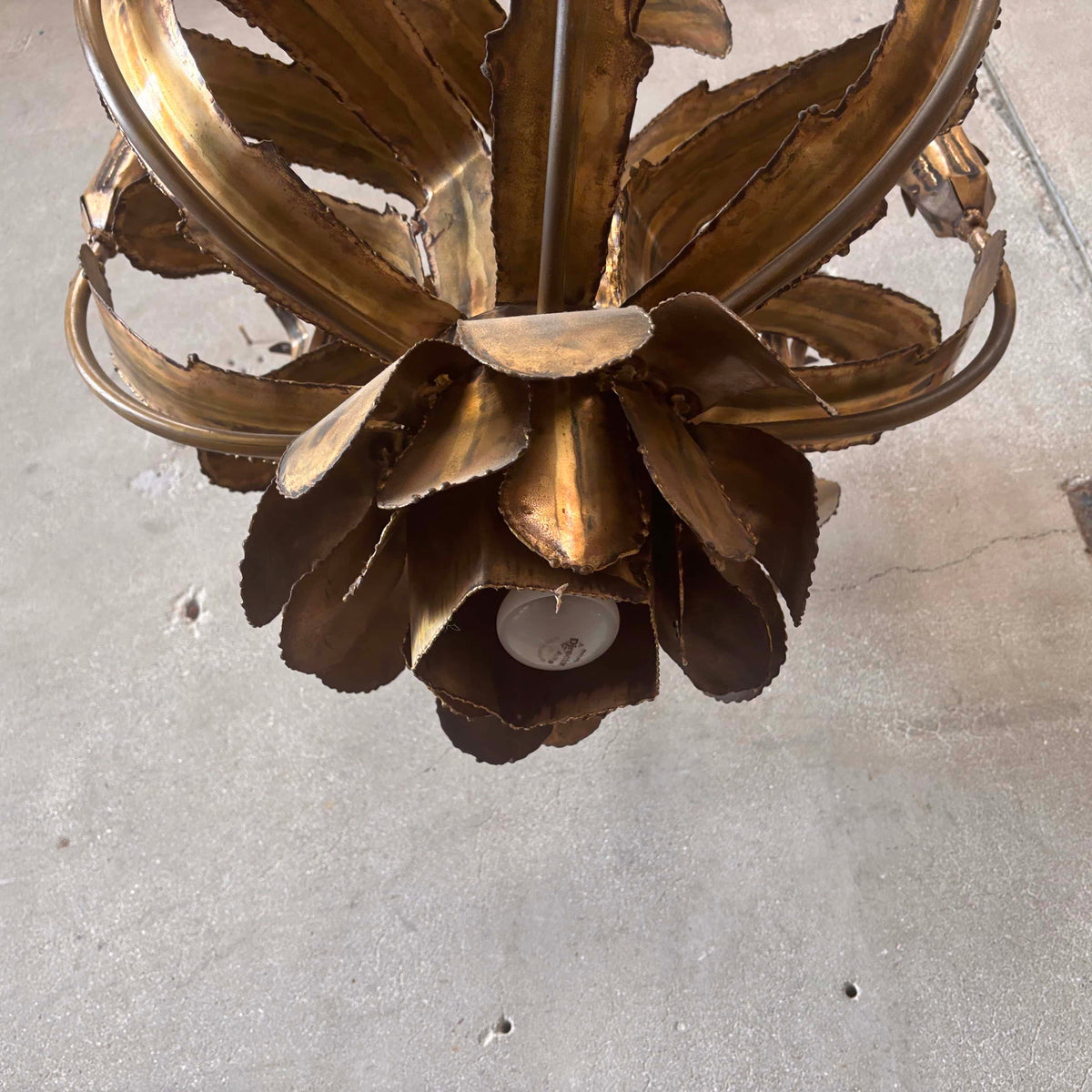 Vintage Mid Century Modern Brutalist Chandelier By Tom Green