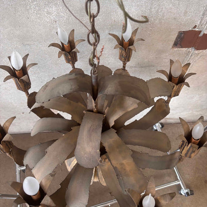 Vintage Mid Century Modern Brutalist Chandelier By Tom Green