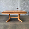 Vintage Burlwood Dining Table With One Leaf